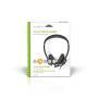 Nedis PC-Headset / Auf Ohr / Stereo / USB Type-A / USB Type-C™ / Klappbarer Mikrofon / Schwarz