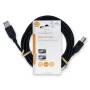 Nedis USB-Kabel / USB 2.0 / USB-A Stecker / USB-B Stecker / 10 W / 480 Mbps / Vernickelt / 3.00 m / Rund / PVC / Schwarz / Label