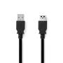 Nedis USB-Kabel / USB 3.2 Gen 1 / USB-A Stecker / USB-A Buchse / 5 Gbps / Vernickelt / 3.00 m / Rund / PVC / Schwarz / Label