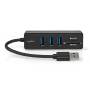 Nedis USB-Hub / USB-A Stecker / 3x USB A Buchse / 5-Port port(s) / USB 3.2 Gen 1 / Stromversorgung über USB / 5 Gbps / SD & MicroSD