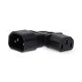 Nedis Extension Plug / IEC-320-C13 / IEC-320-C14 / Rechts abgewinkelt / Vernickelt / PVC / Schwarz / Box / 1 Stück