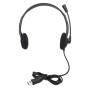 Manhattan Stereo On-Ear Headset (USB) - Microphone Boom - Polybag Packaging - Adjustable Headband - Ear Cushion - 1x USB-A for both sound and mic use - cable 1.5m - Three Year Warranty - Headset - Head-band - Office/Call center - Black - Binaural - 1.5 m