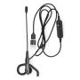 Nedis PC-Headset / Im Ohr / Mono / USB Type-A / USB Type-C™ / Klappbarer Mikrofon / Grau / Schwarz