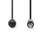 Nedis DIN-Audio-Kabel / DIN 5-Pin Stecker / 3.5 mm Stecker / Vernickelt / 2.00 m / Rund / PVC / Schwarz / Label