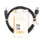 Nedis USB-Kabel / USB 2.0 / USB-A Stecker / USB-B Stecker / 480 Mbps / Vernickelt / 2.00 m / Rund / PVC / Schwarz / Label