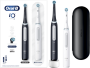 Oral-B iO 4 iO4 Doppelpack Elektrische Zahnbürste/Electric Toothbrush, Magnet-Technologie, 2 Aufsteckbürsten, 4 Putzmodi für Zahnpflege, Reiseetui, Designed by Braun, matt black/quite white