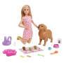 Mattel Barbie Puppe (blond) mit Hund und Welpen