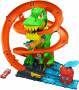 Mattel Hot Wheels City T-Rex-Feuerschlacht Spielset und Die-Cast-Spielzeugauto im Maßstab 1:64, gegn