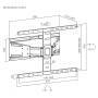 Nedis Vollbewegliche-TV-Wandhalterung / 43 - 90 " / maximal unterstützes Bildschirmgewicht: 50 kg / kippbar / drehbar / Minimaler Wandabstand: 19.6 mm / 2 Drehpunkt(e) / ABS / Metall / Schwarz