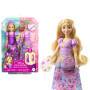 Mattel Disney Princess 2-in-1-Geschichten Rapunzel-Modepuppe mit 2 Oberteilen zum Anklipsen, 2 Röcke