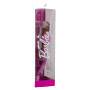 Mattel Barbie Deluxe Style-Puppe Nr. 4 mit weichem rosafarbenem Jumpsuit und rosa und braunen gefloc